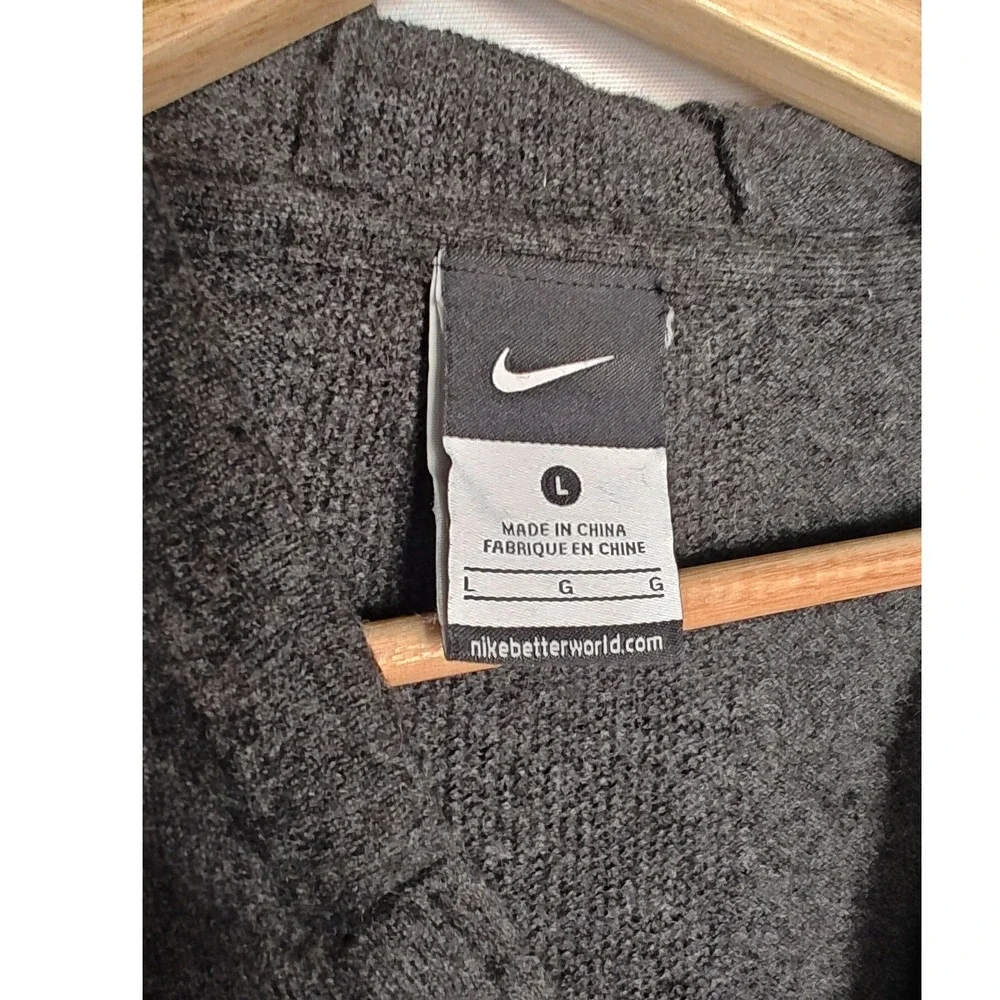Nike‎ Hoodie Charcoal Gray Wool Blend Full Zip Knit Sweater Cardigan Large L